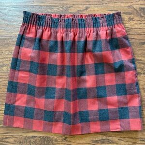 J. Crew Buffalo Plaid Wool Sidewalk Skirt Size 6